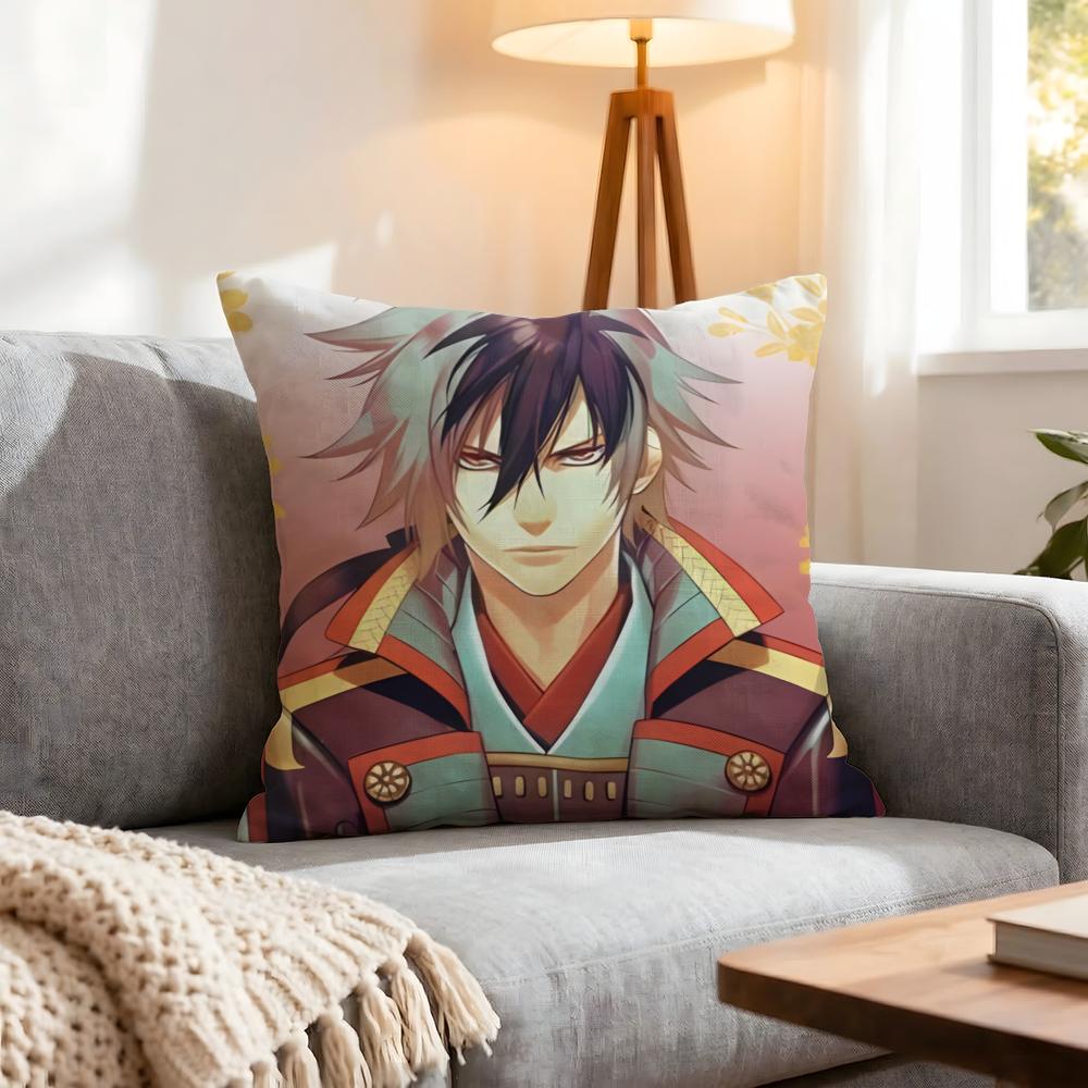 Anime Nobunaga The Fool Cushion Cover 1Pcs Decorative Covers Soft Cushion Case For Sofa Couch Decor 40X40 45X45 Pillowcases