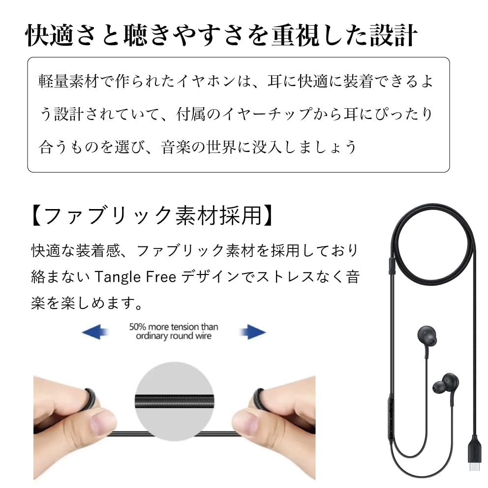 Galaxy Genuine Overseas Earphones with Remote Control and FM Radio Usable via Radio Connection Even During Disasters of Internet Type-C Earphones,