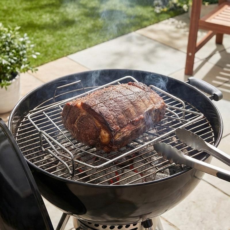 V Shape Turkey Cooking Support Stand Stainless Steel Grilling Roasting Rack For Oven And Outdoor Barbecue Accessory