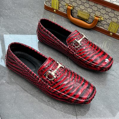Hot Sale Loafers Fashion All-match Gentleman Shoes Crocodile Pattern Mens Slip On Walking Shoes Male Comfortable Casual Shoe