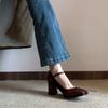 Black Temperament Single Shoes Women's 2025 New French Mary Jane Shoes Square Head Thick Heel High Heels