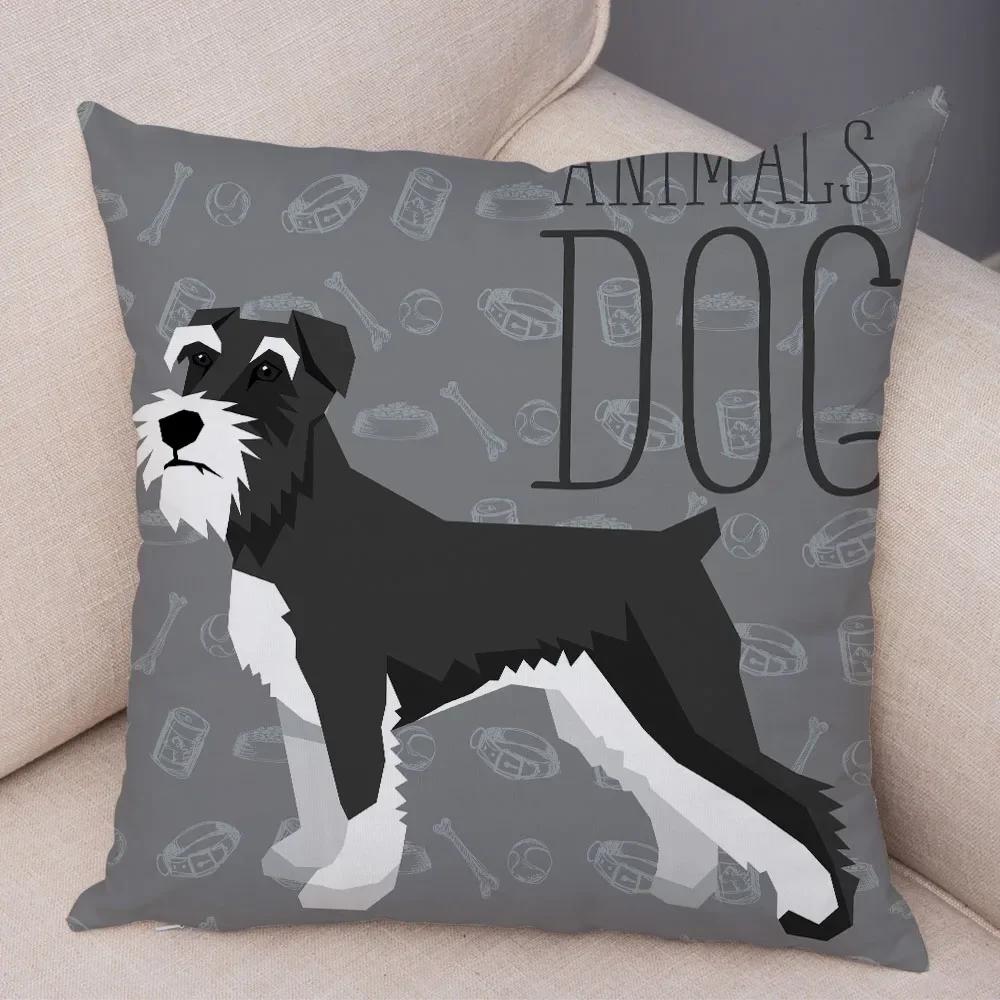 Sofa Home Pillowcase Color Schnauzer Dalmatians Cushion Cover Decorative Cartoon Dog Pet Animal Pillowcase