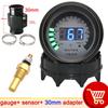 52mm Black Shell Auto Car Water Temperature Gauge Temp Meter 40-140 Celsius with Water Temp Sensor 10mm Thermometer Adapter