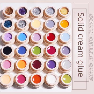 Smalto per unghie Ice-Clear Solid Cat's Eye - Colla color crema liscia