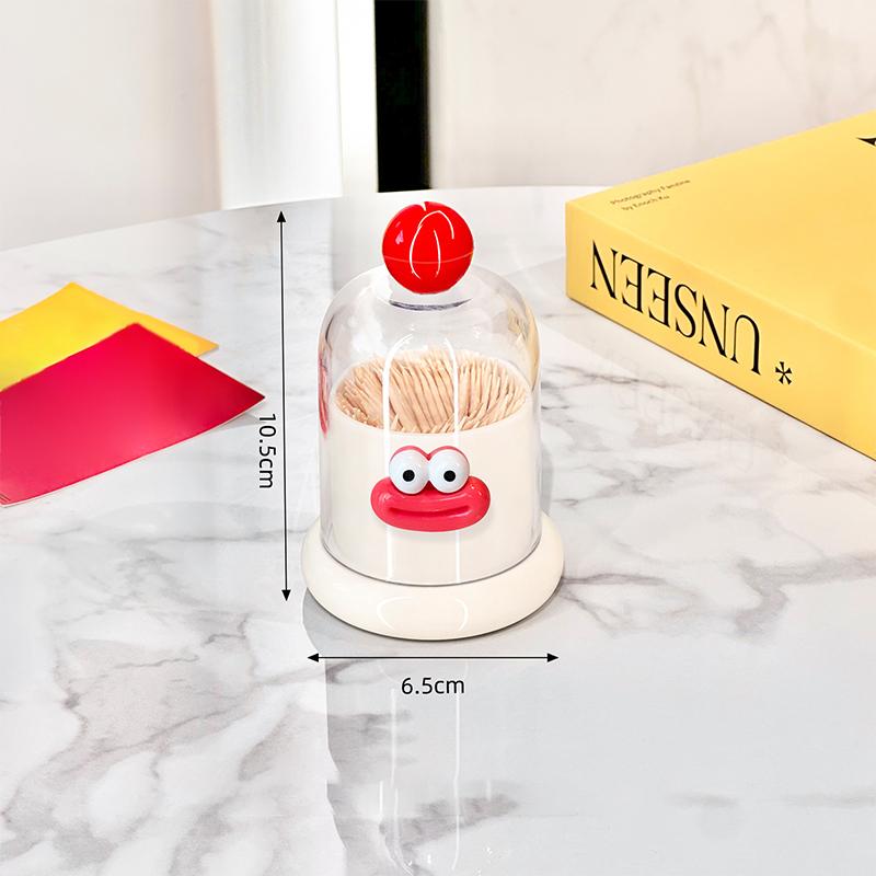 Dopamine Toothpick Box Home Living Room High Value Transparent Cotton Swab Dental Floss Reel  Creative Toothpick Storage Box