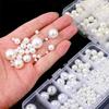 800pcs 3-14mm ABS Pearl Beads White Imitation Pearl Beads Acrylic Mixed Pearl Beads  Sew Craft