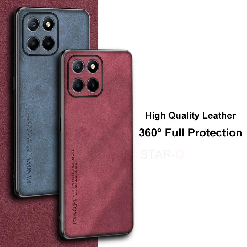Vintage Sheepskin Leather Case For Huawei Honor 70 Lite X8 X8a 4g 5g X6s Men Retro Back Cover Honorx8 70lite X6