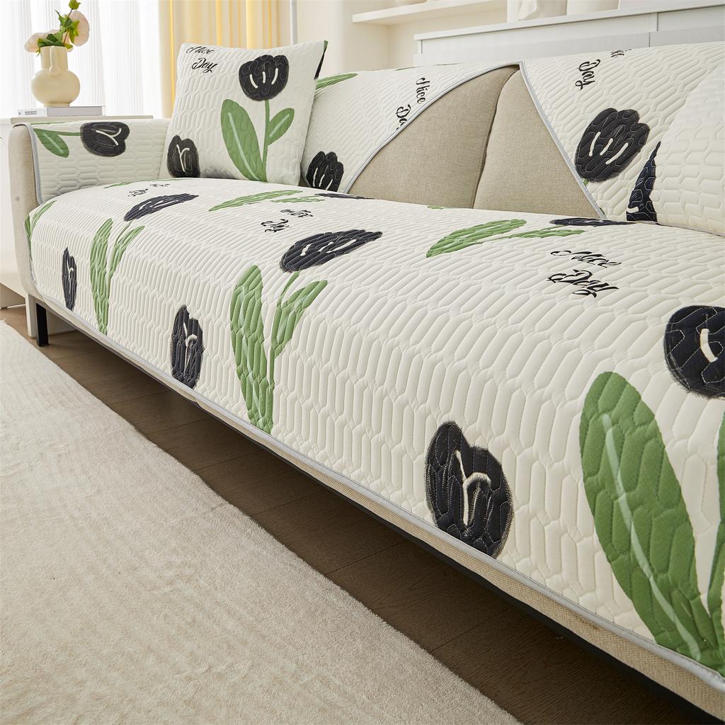Summer Cooling Sofa Cover Quilted with Latex Anti-Slip Sofa Slipcovers for Living Room Furniture Protector Sofa Towel