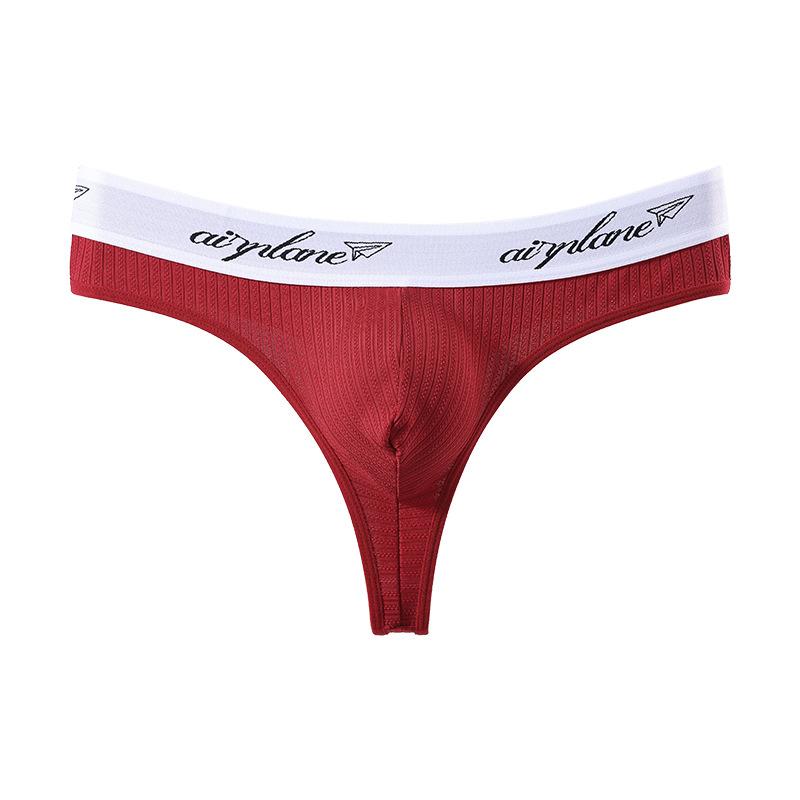 Hot-selling Men's Thong, Breathable Ribbed Fabric Three-dimensional Pocket Low-rise Sexy Men's T-pants