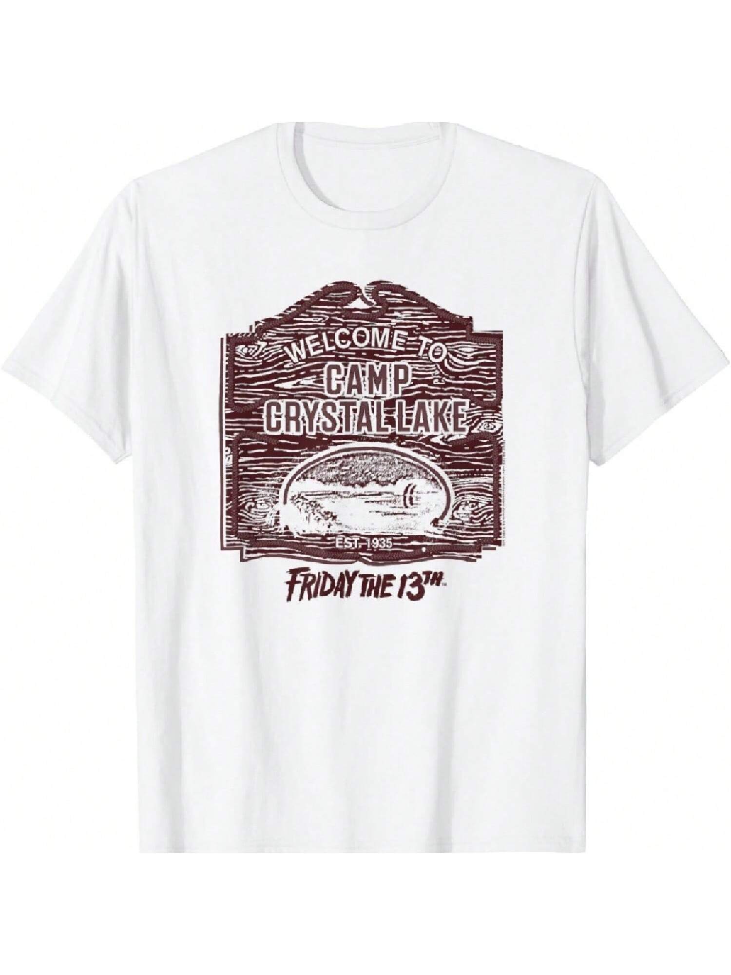 Welcome Camp Crystal Lake Haunted Sign T-Shirt S разноцветный