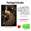 Peacock Pearl Painting Kit Features 5D Pearls and a Luxury Mosaic Art Style. Designed for Elegant Home Wall Decoration.