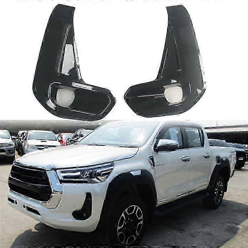 1Pair Pickup Car Front Bumper Fog Light Lamp Hoods Housing Cover Replacement for 2020 2021