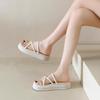 Fashion Original Women's Summer High Heels Slope Heel Thi Bot Sandals Beautiful Strap Slippers Comfortable PU Material Rubber Sole