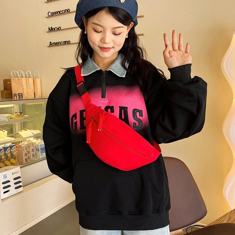 Breast Bag Women's 2025 Autumn New Casual Fashion Solid Color Oblique Span Bag Men's and Women's Same Sports Versatile Fanny Pack Men's