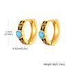 Vintage Celtic Knot Hoop Earrings for Men Boys,Stainless Steel Turquoise Huggies Hoop Earrings,Viking Jewelry Gifts