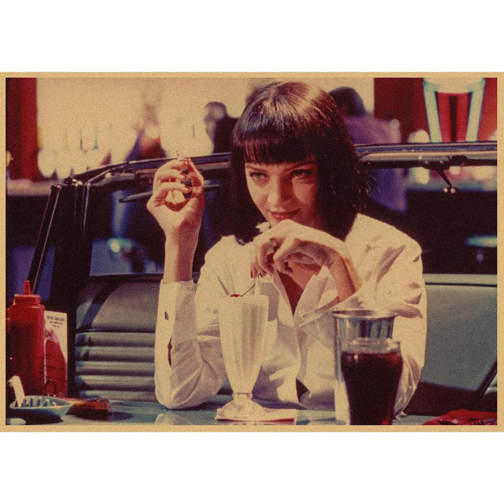 Pulp Fiction Retro Kraft Paper Poster - Classic Bar Wall Decoration