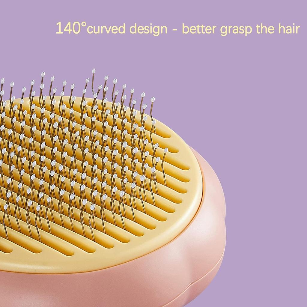 Cat Grooming Brush Dog Brush for Shedding Pet Pin Brushes for Long and Short Hair Self Cleaning Slicker Brush Gently Removes Loose Undercoat for Cats