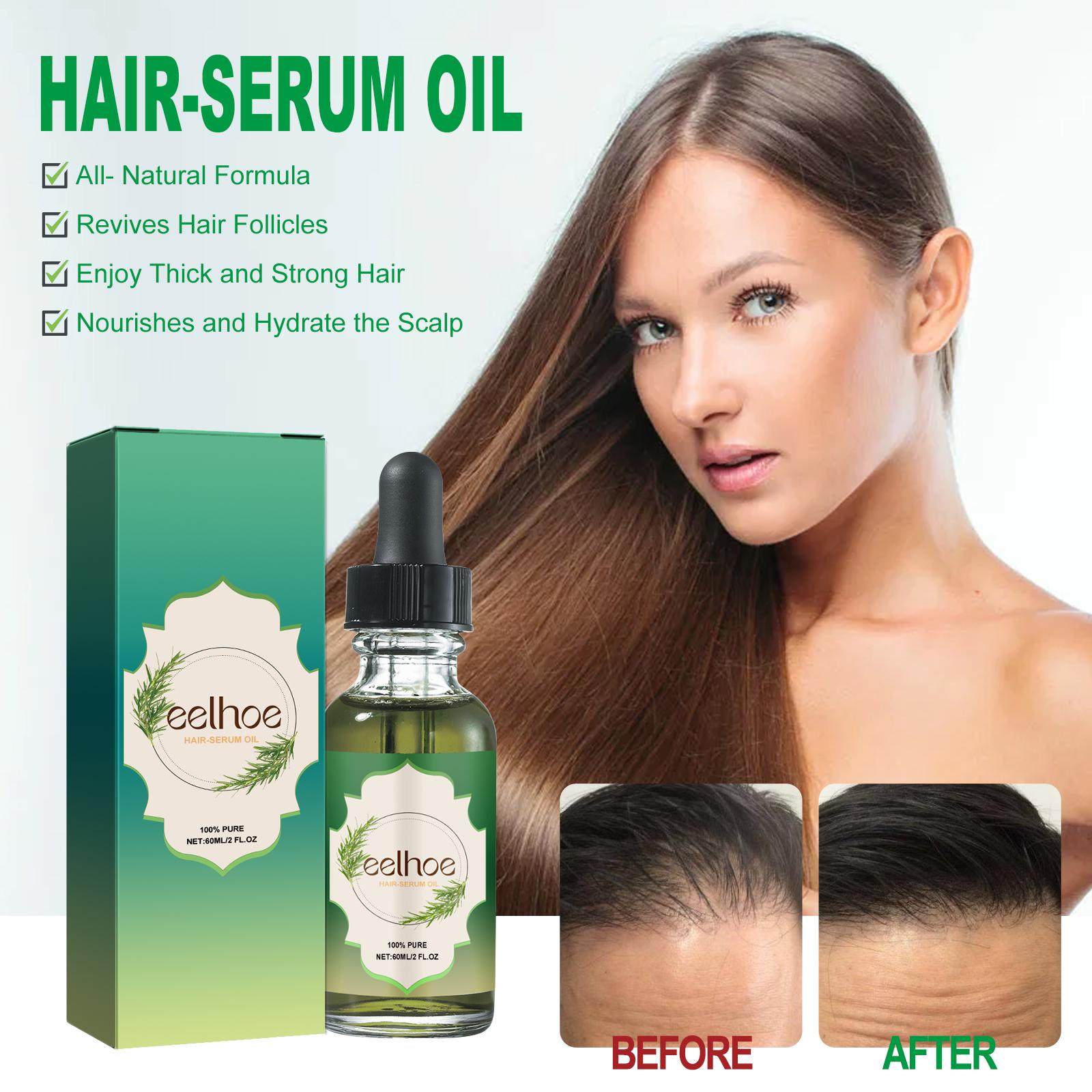 EELHOE Rosemary Hair Care Oil Gentle Nourishing Scalp Strengthening Hair Roots Volumizing Thickening Hair Care Essence Oil 60ml