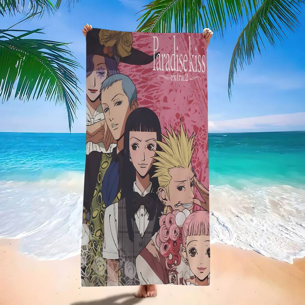 Anime P-Paradise K-Kisss Shoujo Manga Beach Towel Bath Towels for Microfiber Quick Dry Custom Sand Free Beach Yoga Spa Gym Pool