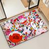 Fashion M-Murakamis Art T-Takashi Door Mat Bath Microfiber Decorative Versatile Flannel Floor Quick Dry Absorbent Non-slip Sole