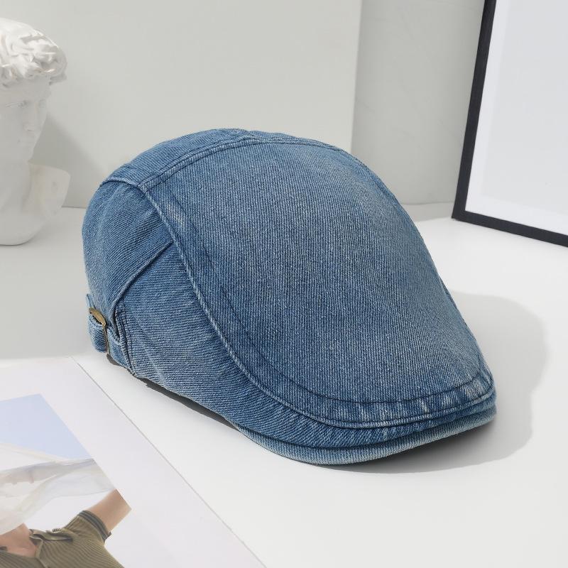 

«Ретро-ковбойская шляпа в гонконгском стиле»: «Берет британского уличного художника для больших голов» Adjustable (54-59cm) королевский синий