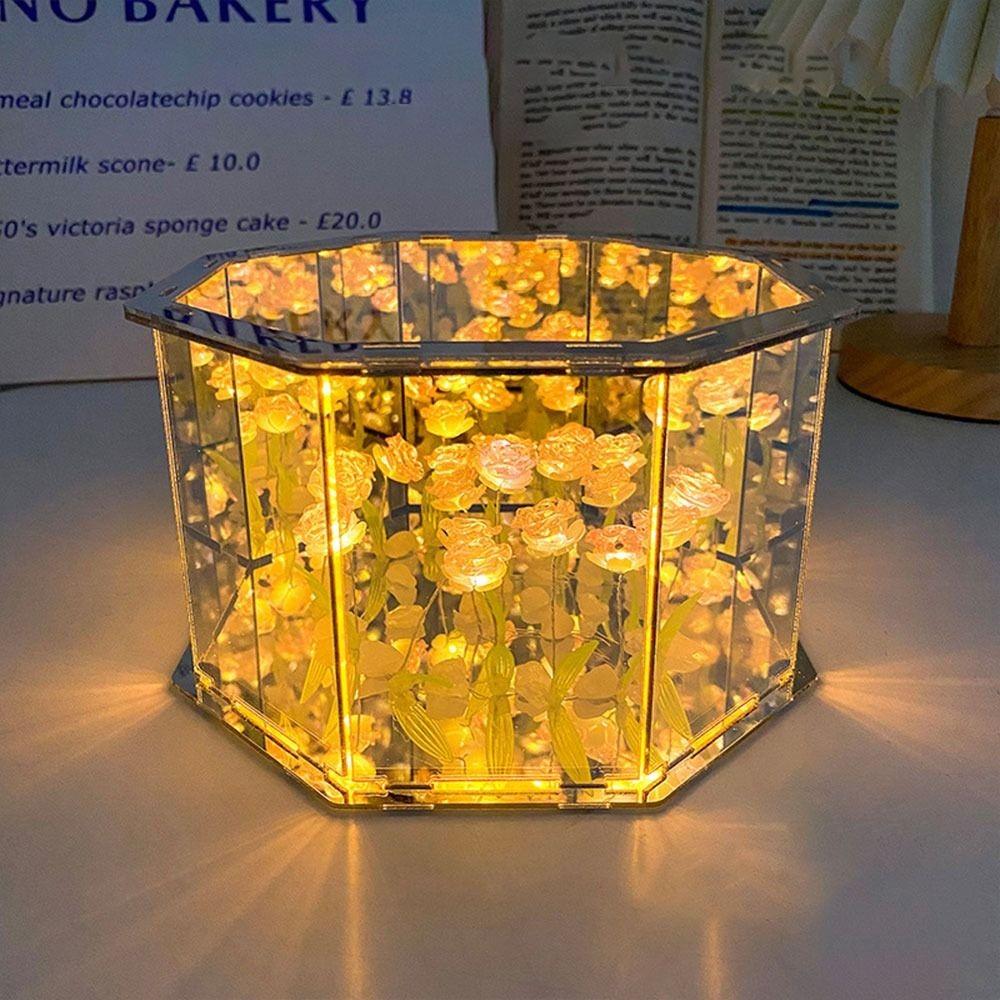 DIY Material Package Handmade Tulip Mirror Desktop Decoration Small Night Light  for Living Room