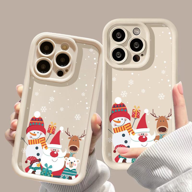 Christmas Phone Case for iPhone 11 13 12 14 15 16 Pro Max XR XS Samsung A15 A55 A05 Redmi 12 13C OPPO A16 A18 A60 Reno 11 Vivo Y17S Y12 Infinix Note