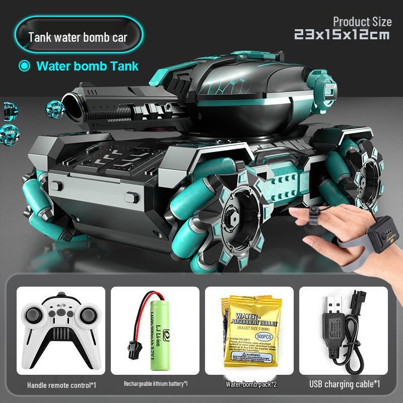 2.4G Gesture Sensing Remote Control Tank Car with Water Bomb Launch, Drifting, and Off-Road Racing for Kids