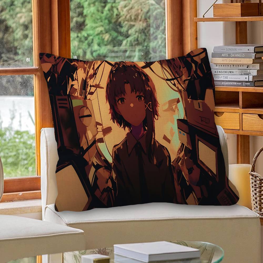 Serial Experiments Lain Anime Pillow Gift Home Office Decoration Bedroom Sofa Car Cushion Cover Case 45x45