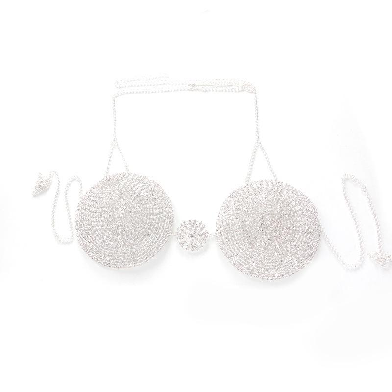 Rhinestone Party Bra: Sexy, Exaggerated Body Chain for Nightclub Glam