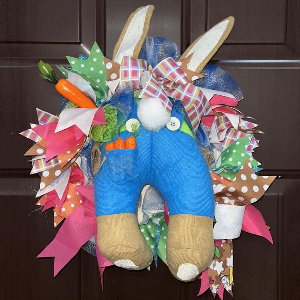 Easter Bunny Wreath Cute Spring Decoration For Door Easter Wreaths For Front Door Easter Decorations