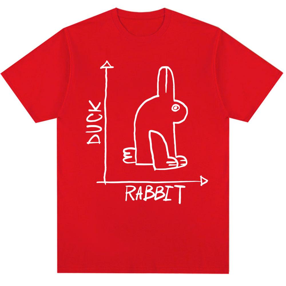 Funny Rabbit Duck Design Meme T Shirt Fashion Men Women Humor Cute Short Sleeve Oversized 100% Cotton Casual T Shirts Streetwear