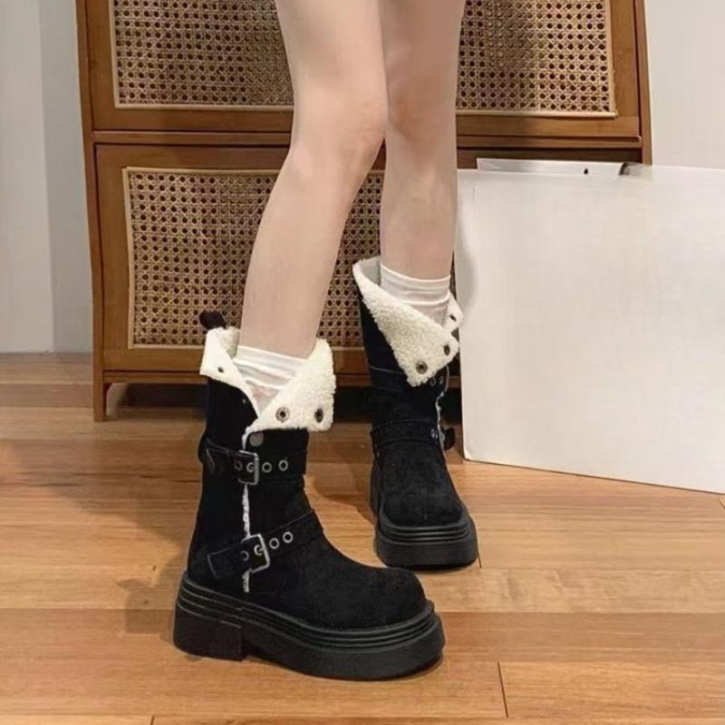 High-top Shoes, Woolen Boots, Women's New Style, Thickly Padded Boots