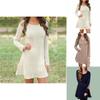 Stylish Women's Knitted Sweater Jumper Mini Dress For Cozy Winter And Autumn Wear