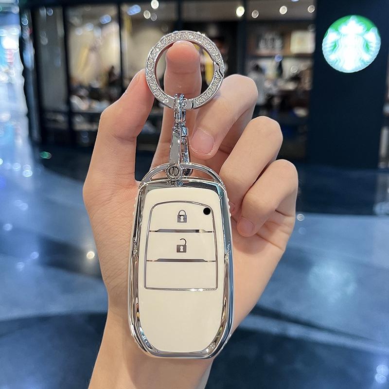 TPU Car Key Case Fob Cover for Toyota CHR Hilux Fortuner Land Cruiser 200 Camry Corolla Crown RAV4 Highland Keychain Accessories