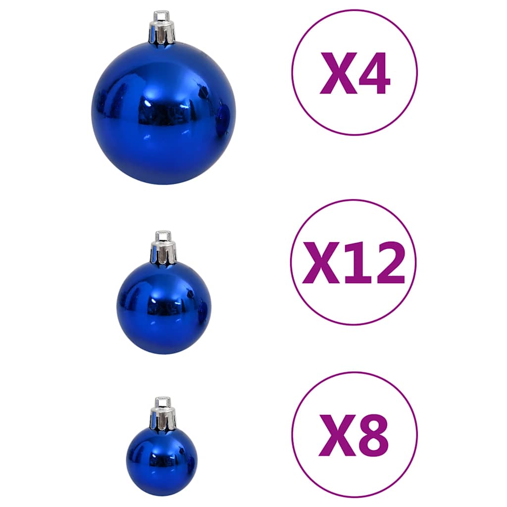 111 piece Christmas Ornament Set Blue Polystyrene