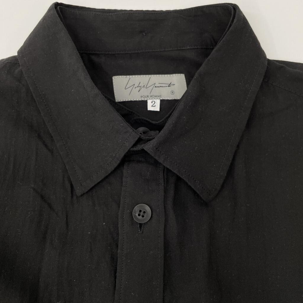 Yohji Yamamoto POUR HOMME Black HS-B07-200 Long Sleeve Shirt tops 2 blackUsed