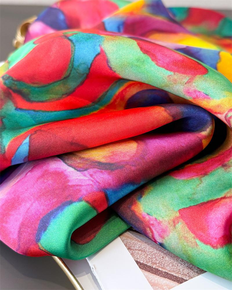 Women Spring Summer Square Scarf 70*70cm Soft Satin Scarves Headscarf Female Foulard Beach Bandana Ladies Neckerchief Hair band