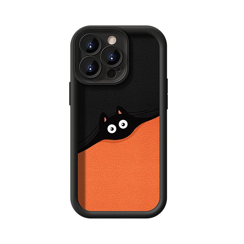 

Черный кот подходит для Apple 16PRO, Чехлы для телефонов из овчины, Huawei, OPPO, Xiaomi и Vivo Мягкий силикон 15/14 iPhone 16
