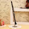 Mini Clarinet Model Musical Instrument Miniature Desk Decor Display with Black Leather Box + Bracket