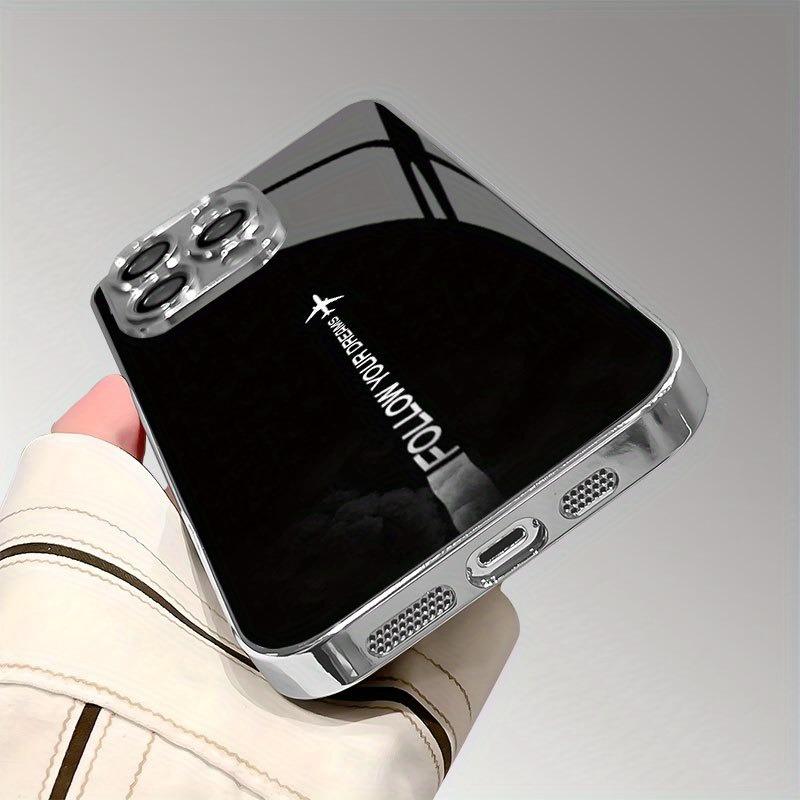 Travel-inspired Airplane Route Electroplated Silver Phone Case For Samsung Galaxy S25 S24 S23 Ultra Plus FE Tempered Glass Cover