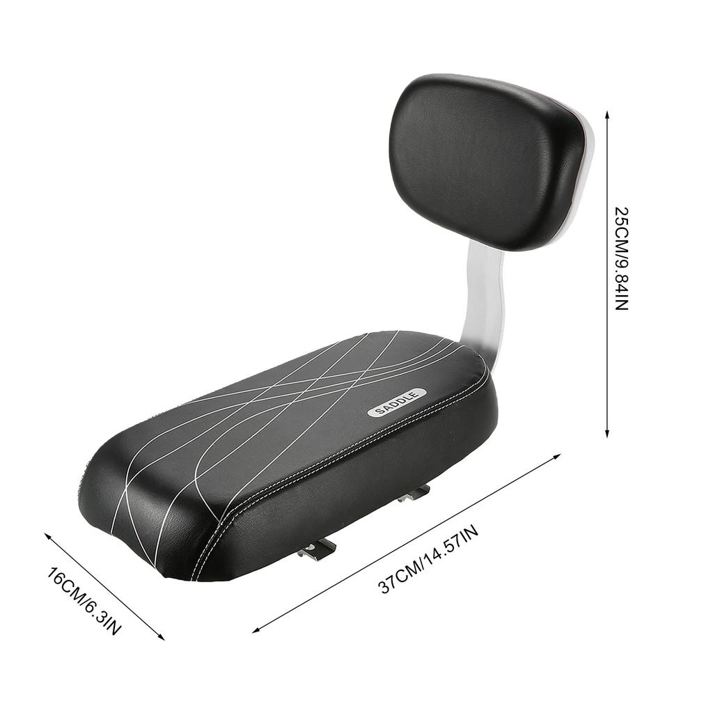 Child Bike Rear Seat Saddle With Handle Armrest Footrest Pedal Kid Bicycle Seat Mat Including Backrest For Cycling Bike Part