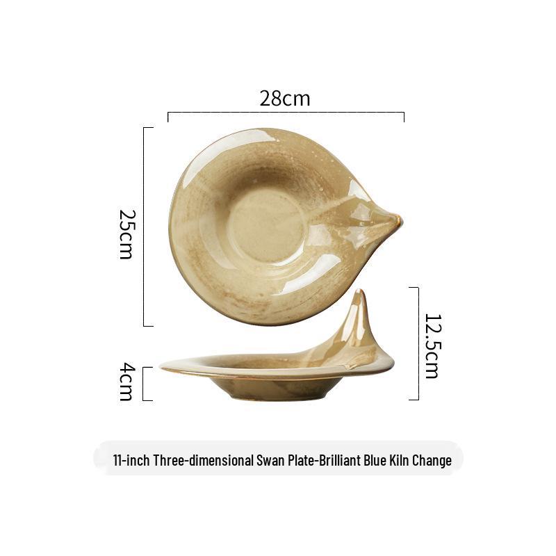 3D Swan Dessert Bowl - Ceramic Tableware for Afternoon Tea & Featured Cuisine
