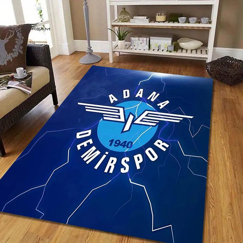 Adana Demirspor2 Flanellmuster Quadratischer Teppich, Läufer, Teppich für Wohnzimmer Schlafzimmer Sofa Spielzimmer Dekor, Rutschfeste Fußmatte