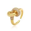 Aogu 18K Gold Plated Zircon Geometric Open Ring for Women