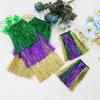 Mardi Gras Costume Accessories Tassels Skirt Leg Warmer Wrist Cuffs Halloween Cosplay Costume for Carnival Masquerades