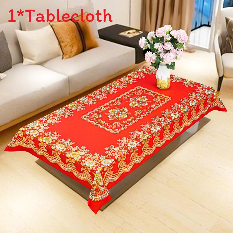 Pvc Round Square Tablecloth With Geometric Pattern For Home Dining And Holiday Decor