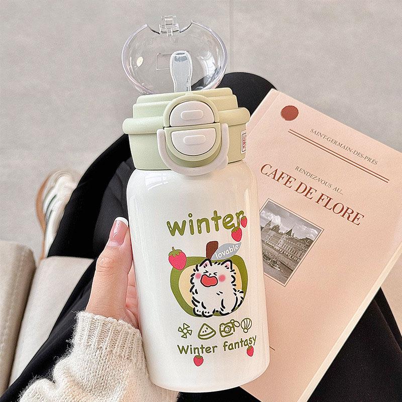 2026 Stylish Double Wall Water Cup for Girls with Straw - Portable Summer Design
