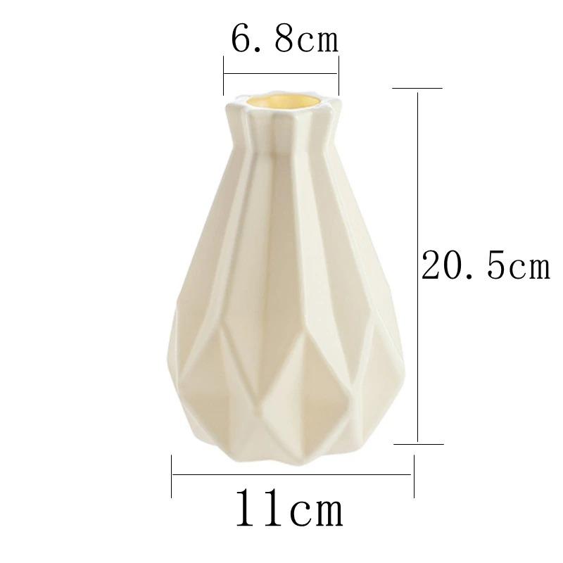 1PCS Plastic Vase Home for Decoration White Imitation Ceramic Flower Pot Plants Basket Nordic Wedding Decorative Dining Bedroom
