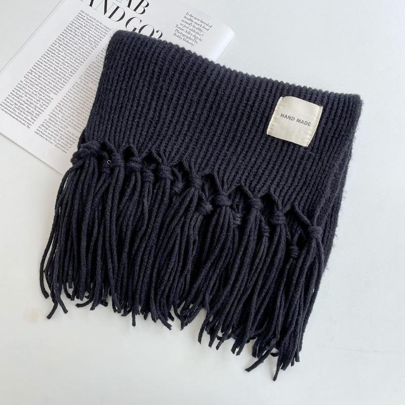 Scarf Women's Winter Korean Style Versatile Macaron Couple Student Knitted Wool Warm Tassel Shawl Neck Scarf Neck Protector